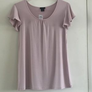 ANN TAYLOR FACTORY. Pink knit blouse.